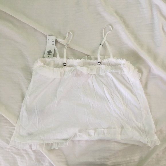 NWT Hollister White Ruffle Tank Top - Picture 2 of 5
